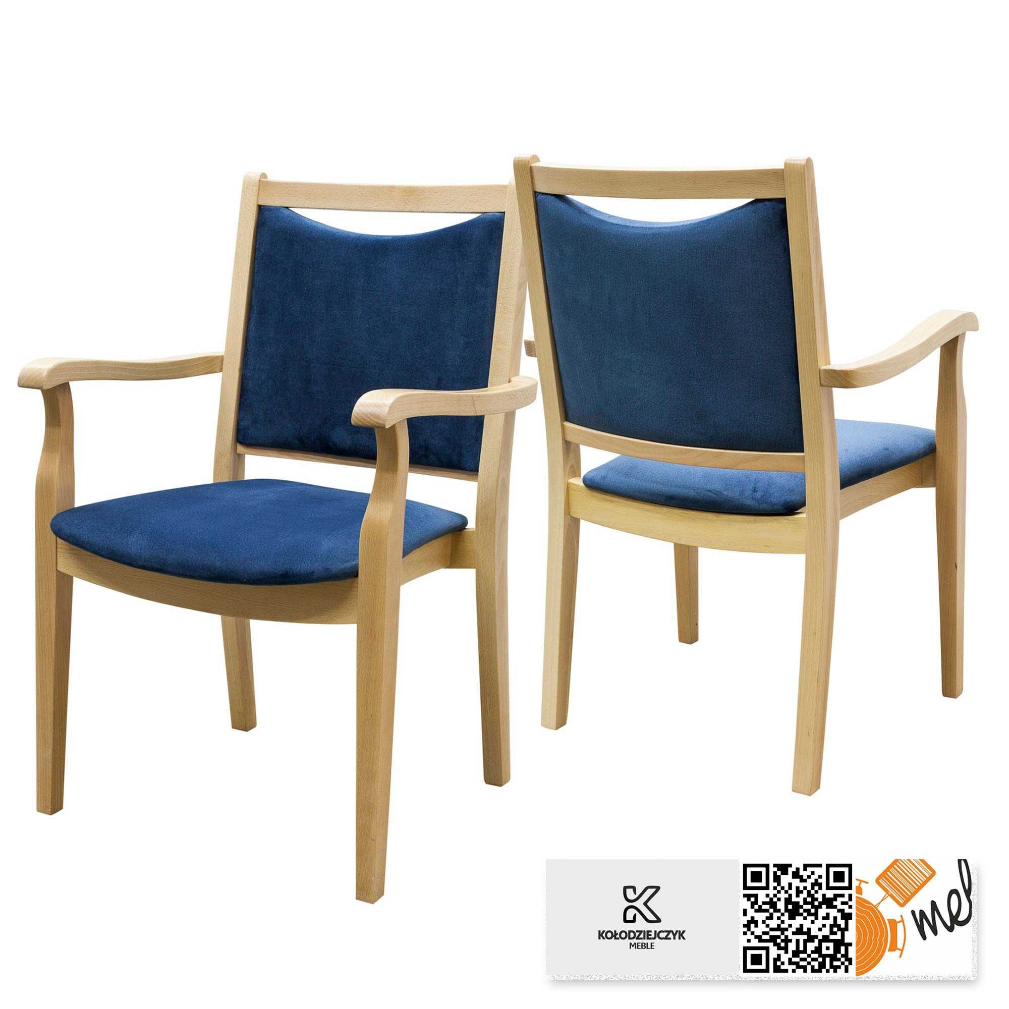 Krzesło tapicerowane K126 drewniane z podlokietnikami