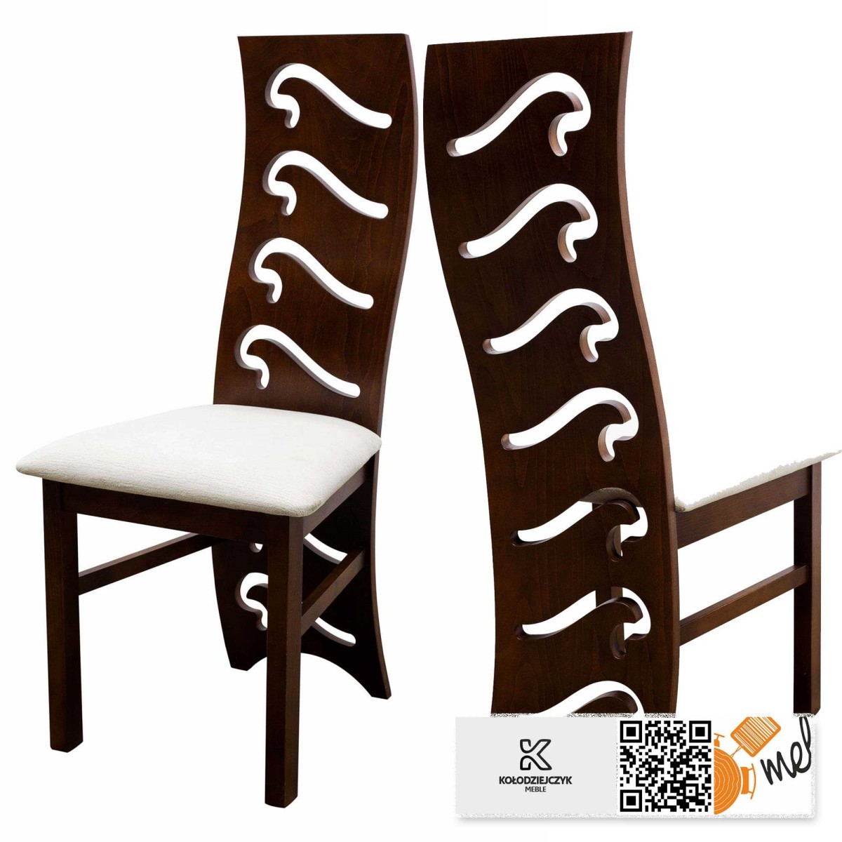 krzeslo k129 drewniane wysokie oparcie designerskie