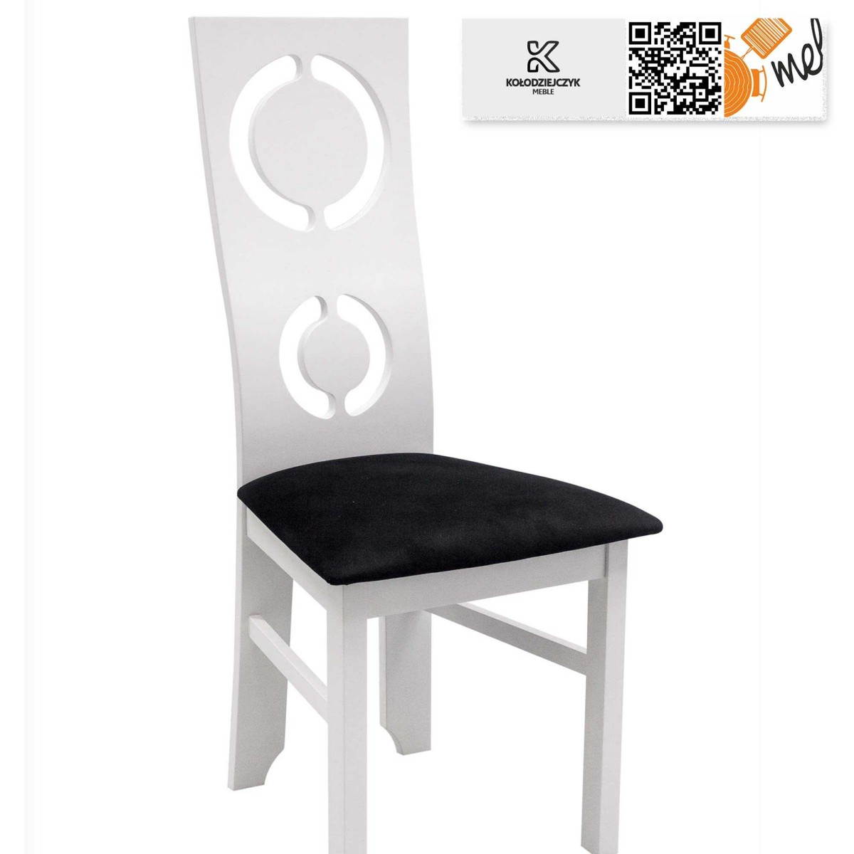 Białe krzesło K134 drewniane designerskie oparcie