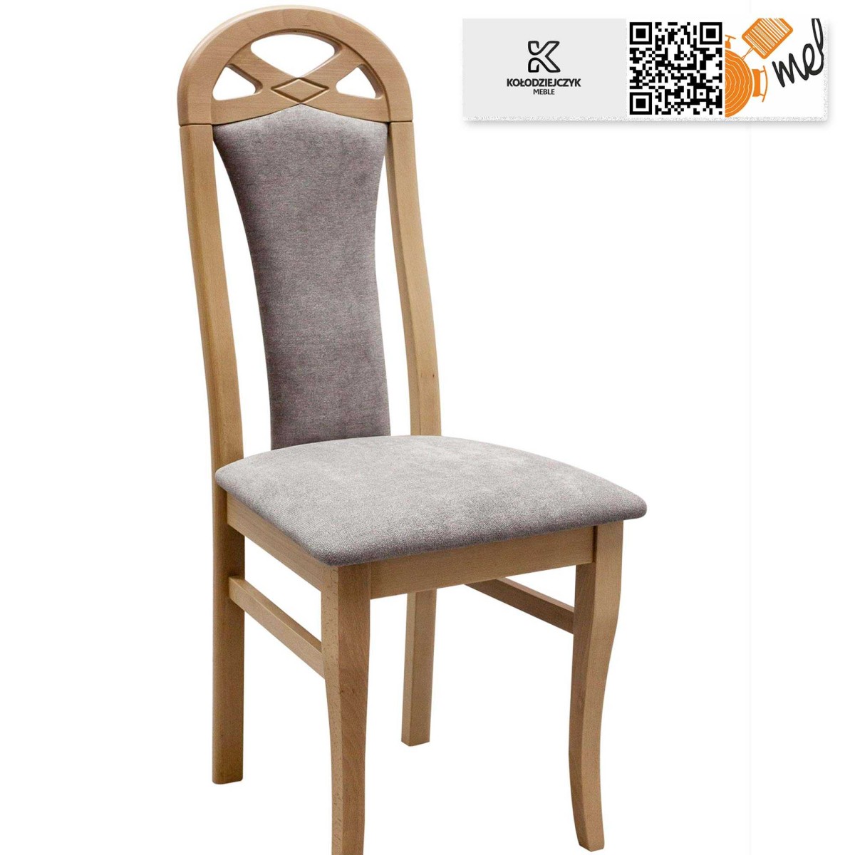 Drewniane krzesło tapicerowane K141 wysokie oparcie