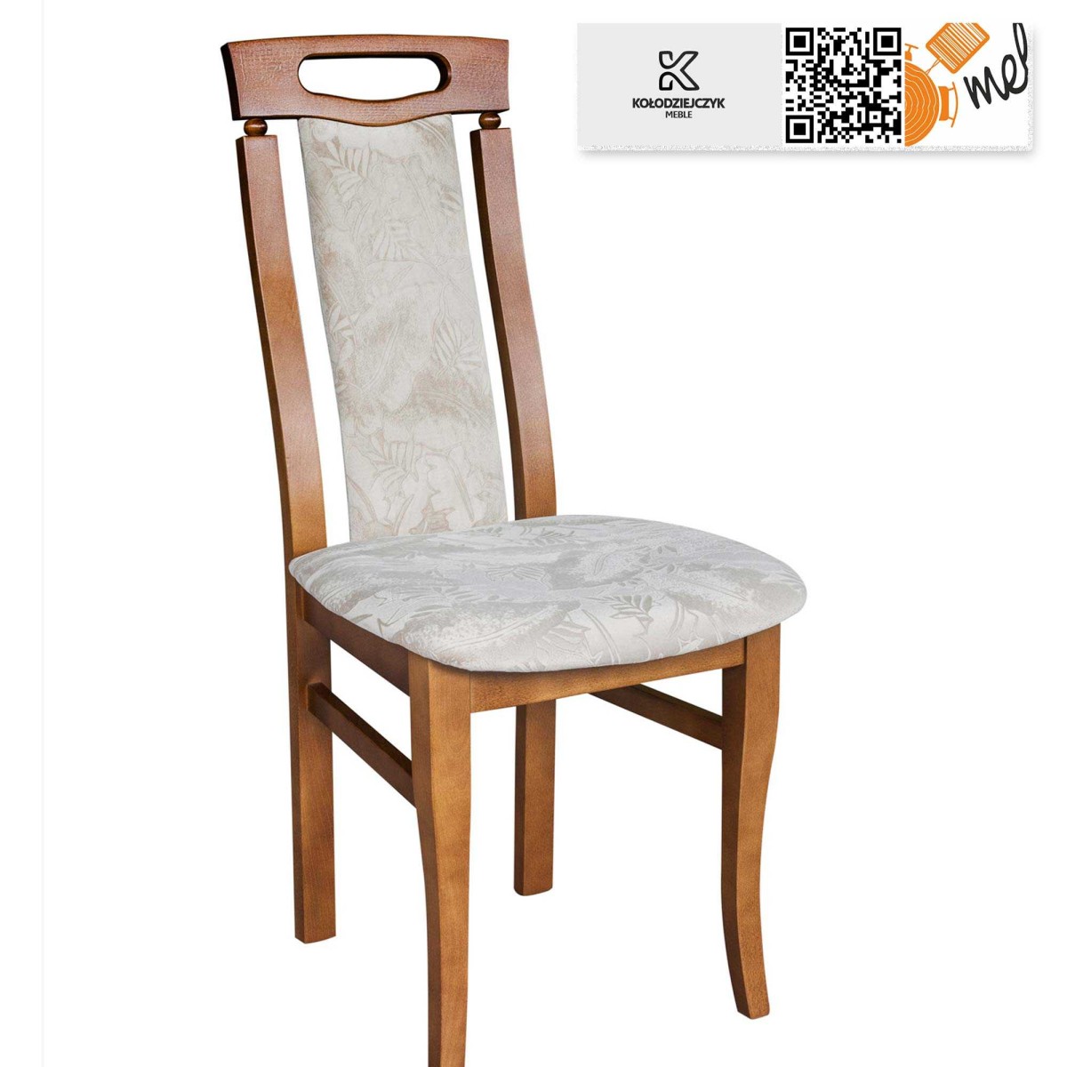 Krzesło tapicerowane K145 stylowe frezowane oparciem