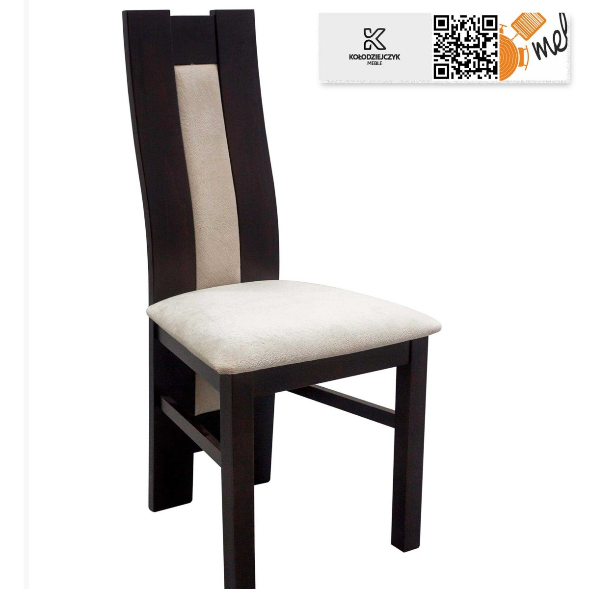 Krzesło tapicerowane K149 drewniane wysokie oparcie