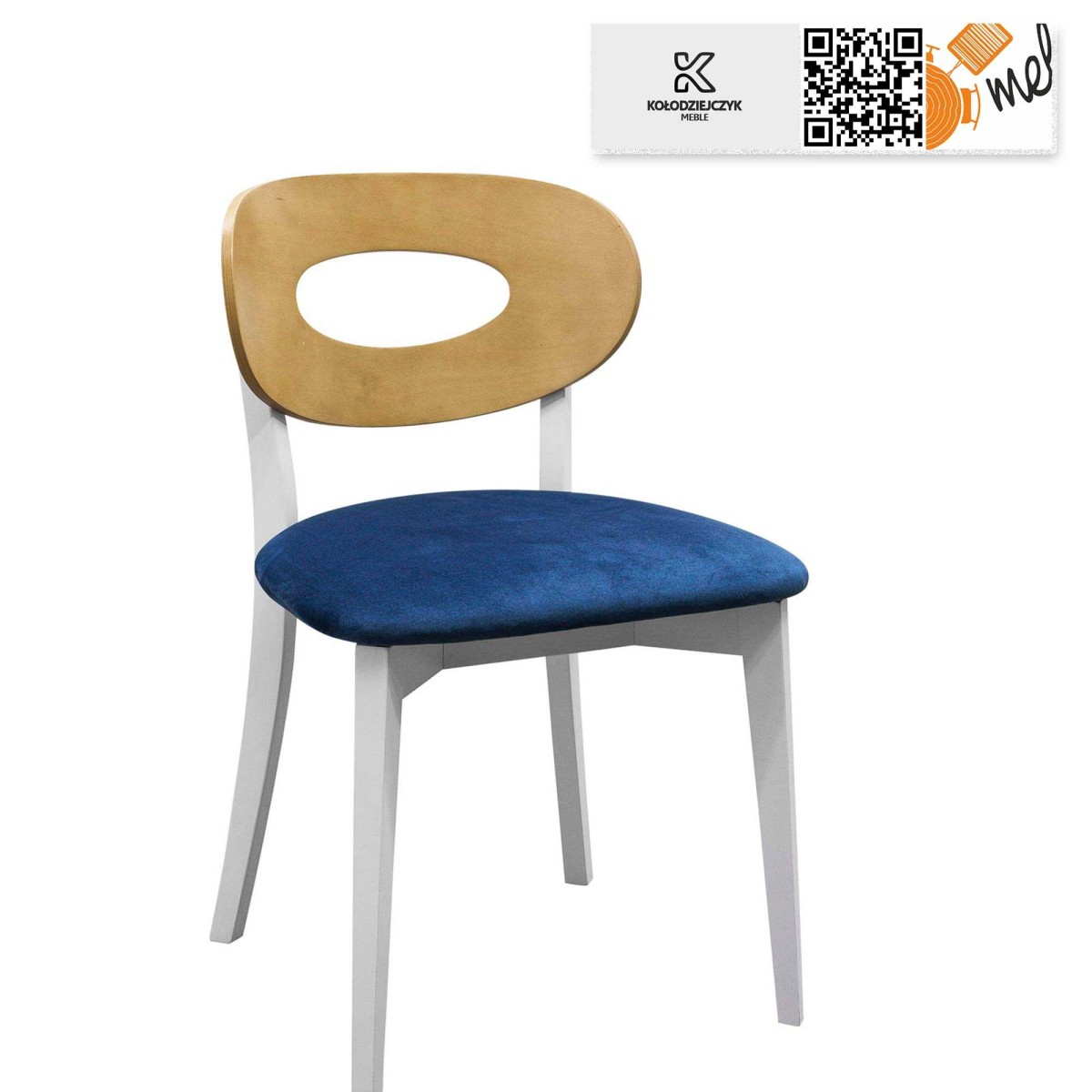 Krzesło tapicerowane K154 drewniane oparcie