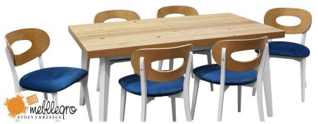 Stół rozkładany prowansalski Z47 i krzesła drewniane