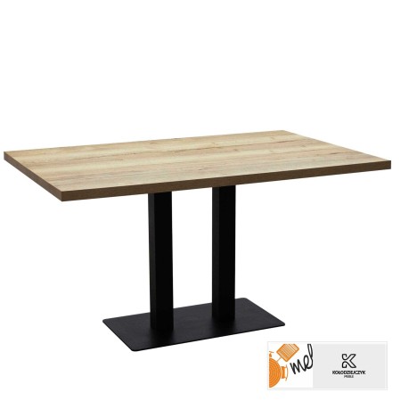 Stół na podwójnej nodze S47 drewno i metal