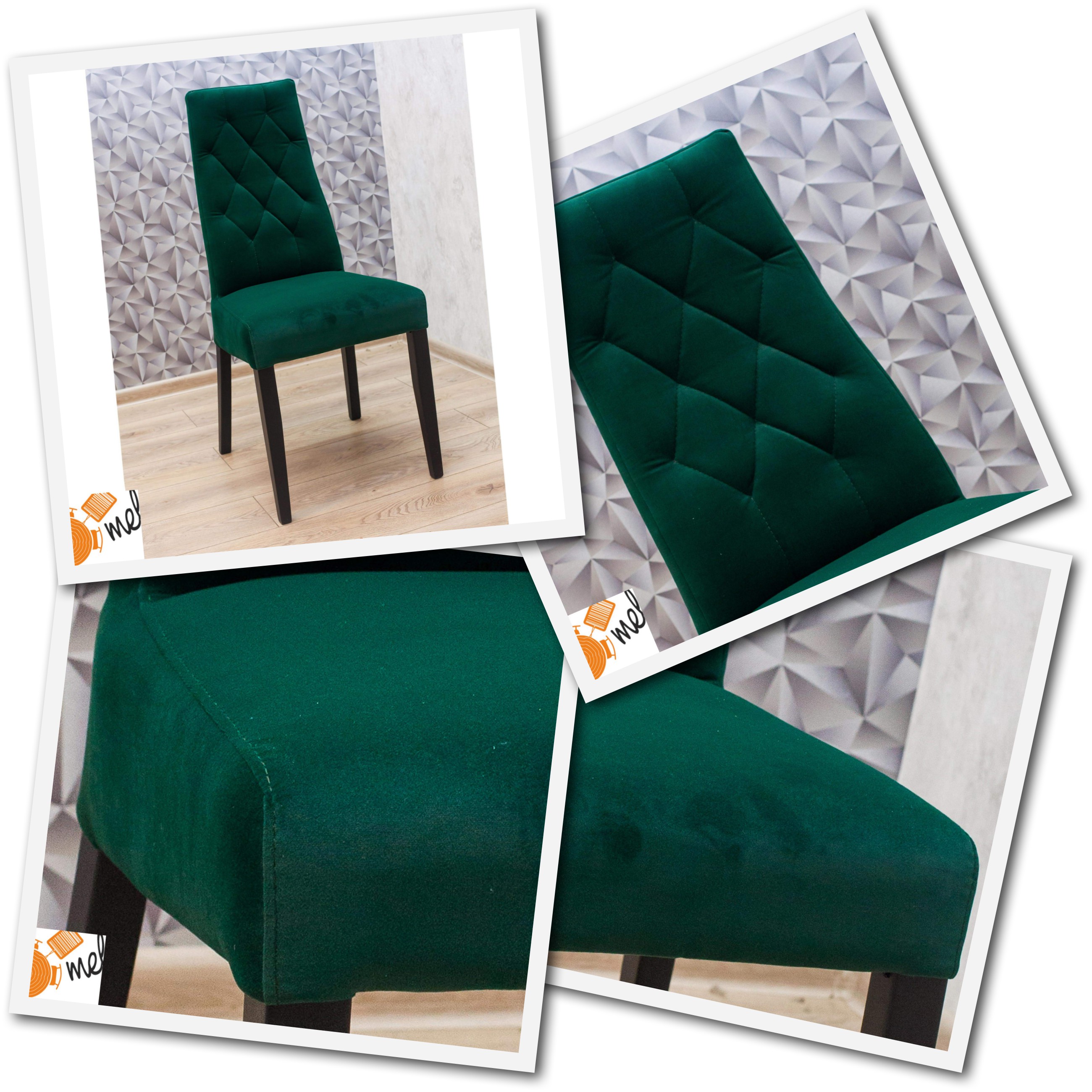 Krzesło drewniane tapicerowane zielone