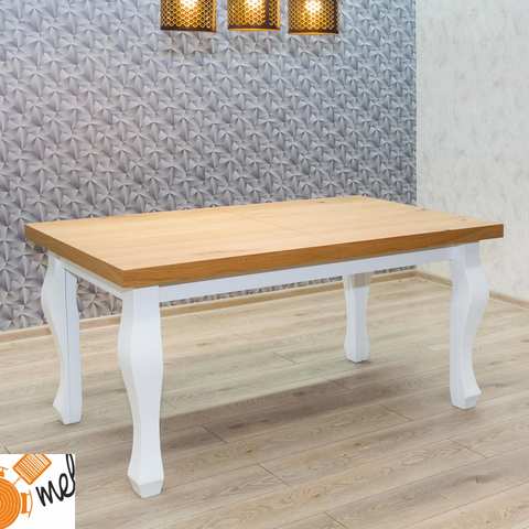 Stół rozkładany drewniano biały 8 nóg