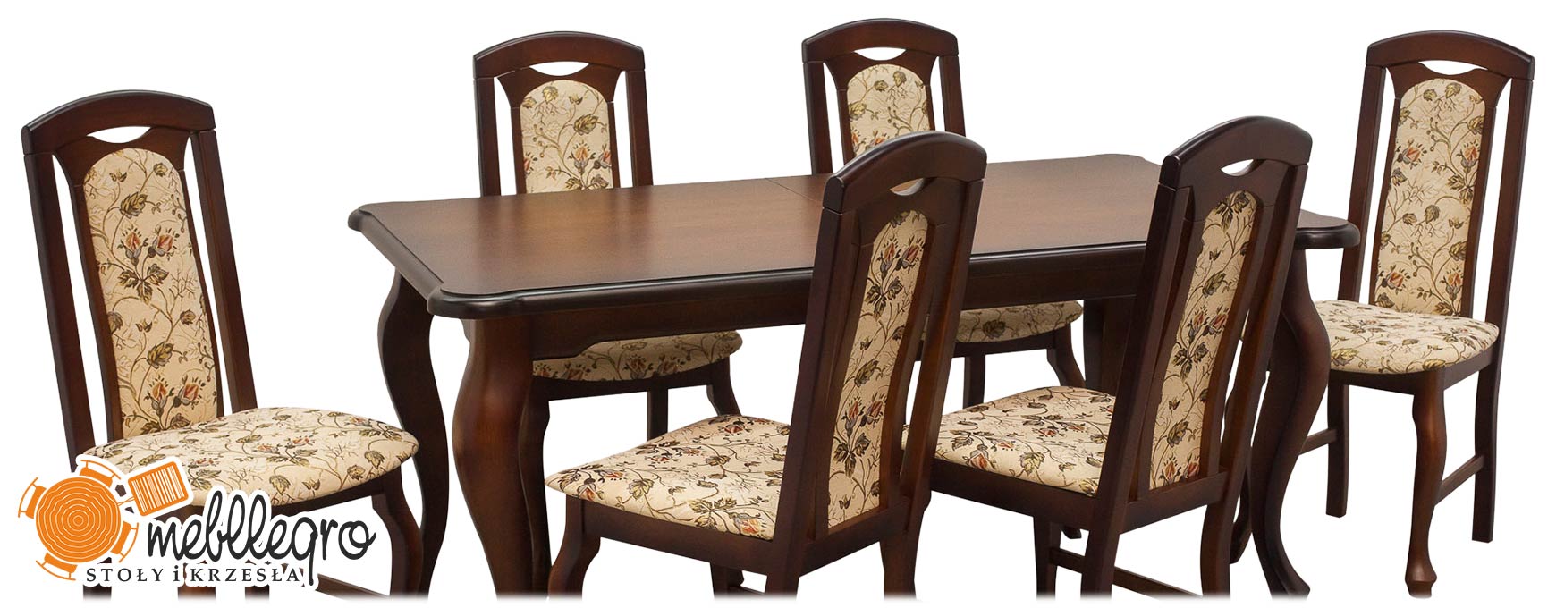 Stylowy stół Ludwik z krzesłami Z36 rozkładany