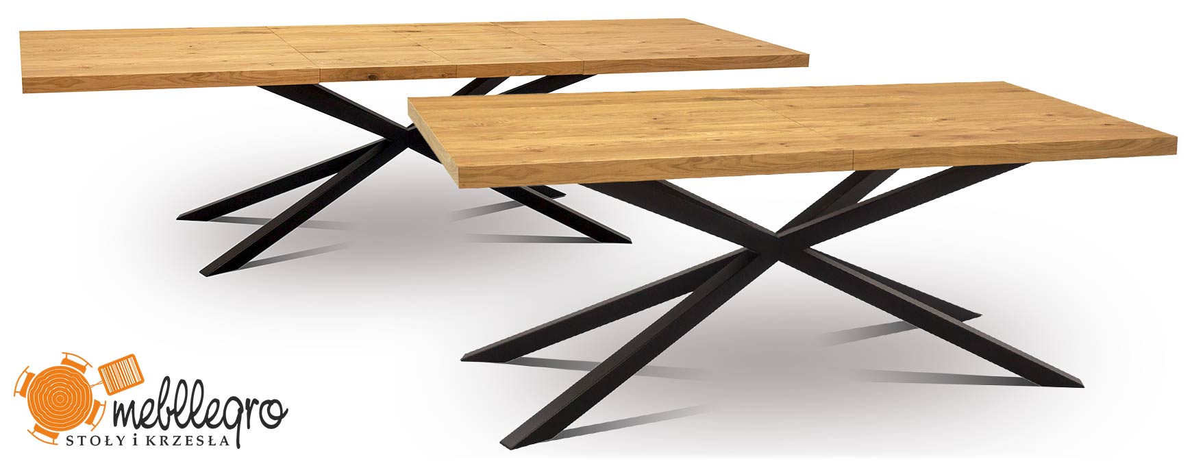 Stół rozkładany S24 Pająk drewniany z metalowymi nogami