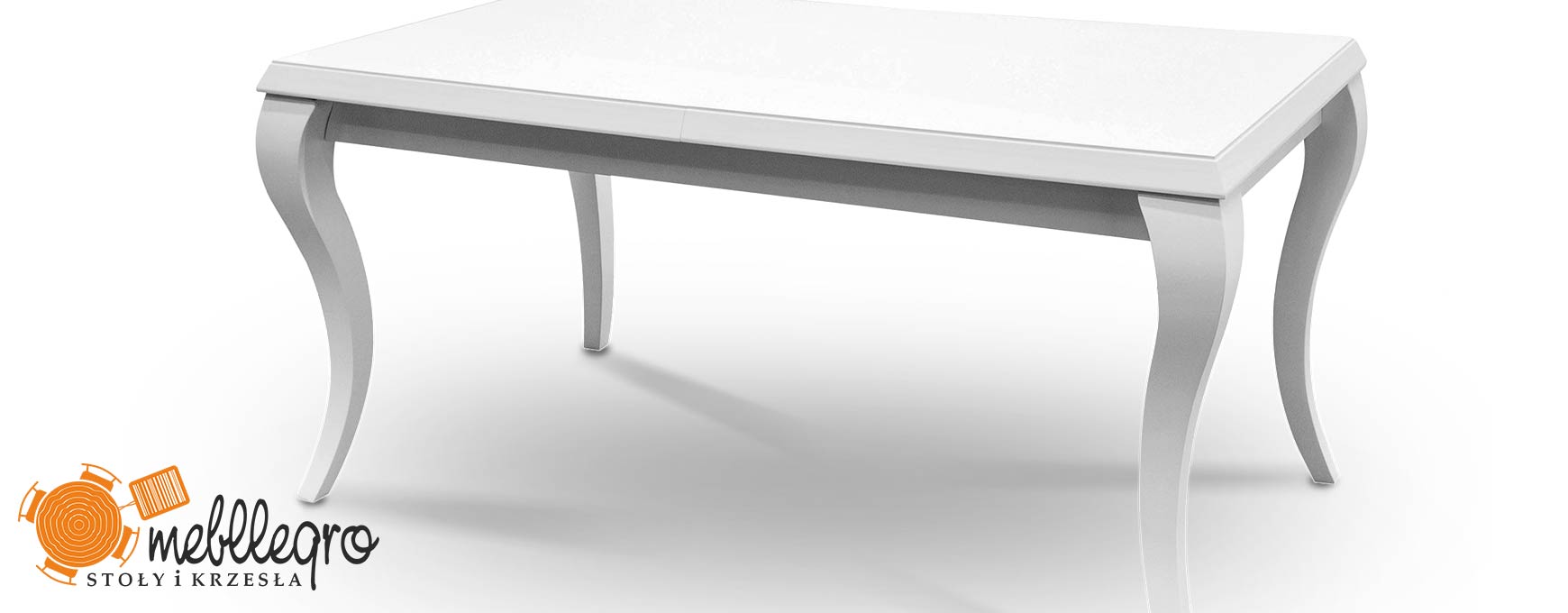 Biały stół drewniany rozkładany S32 Ludia w stylu glamour