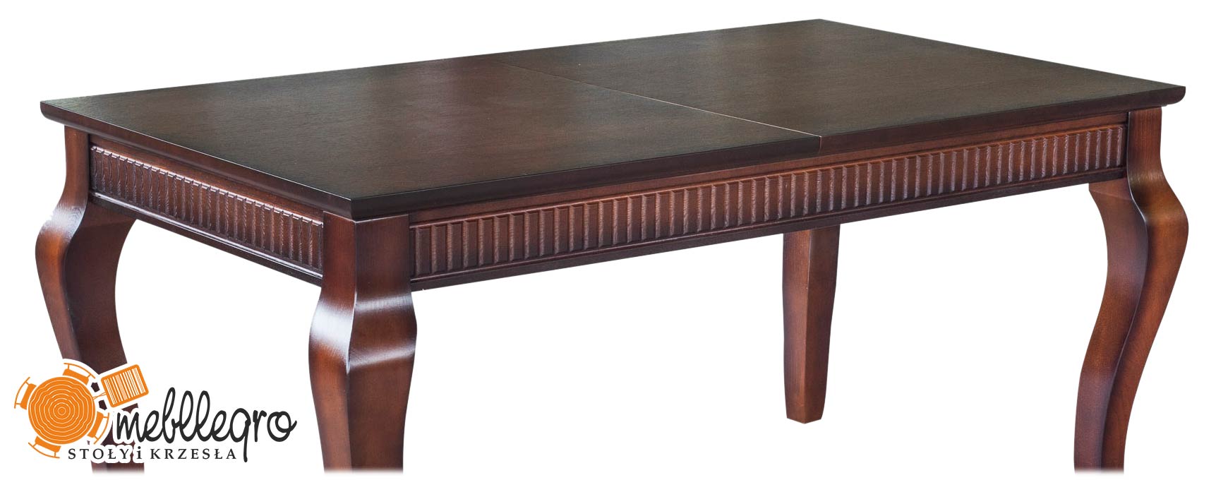 Stół drewniany stylowy Ludia S36 grube nogi blat rozkładany