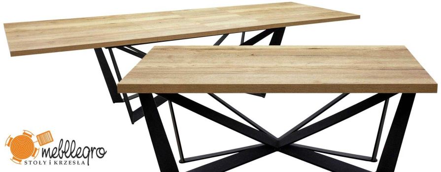 Rozkładane stoły z metalowymi nogami